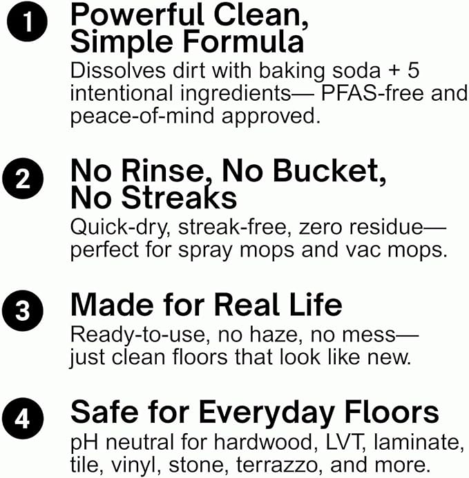 Quick Shine Multi-Surface Floor Cleaner 27 oz-2 Pk, Streak-Free, No Residue | Powered by Baking Soda, Clean Breeze Essence, pH Neutral, No Rinse, PFAS & Ammonia Free, EPA Safer Choice Made in USA