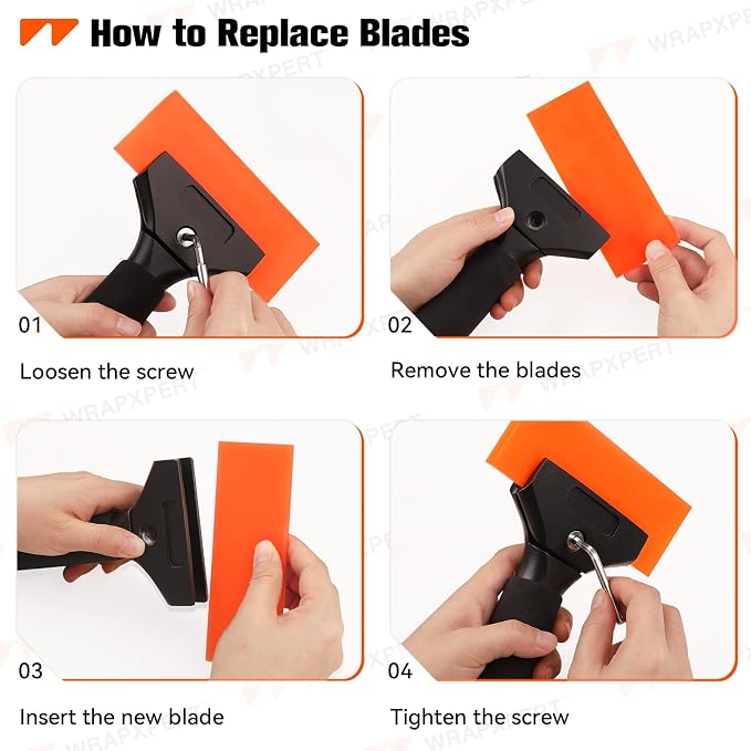 WRAPXPERT Rubber Squeegee 2 Pack, Window Tint Squeegee 5.1x 2 inch, Professional Tint Tool with 85A PU Blade for Front Windows Rear Glass, Auto Car Glass Film Installation