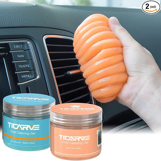 TICARVE 2pack Car Cleaning Gel Car Putty Car Accessories Auto Cleaner Tools | Car Interior Cleaner Kits Automotive Detailing Kit Car Slime Keyboard Office Laptop Dust Remover Reusable Gift For Men Women