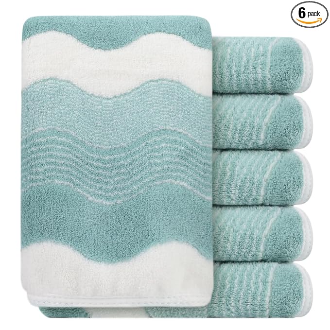 SINLAND Absorbent Coral Velvet Washcloth Ultra Soft Microfiber Face Towels 12 x 12 inch Multi-Purpose Face Cloths for Household and Sport