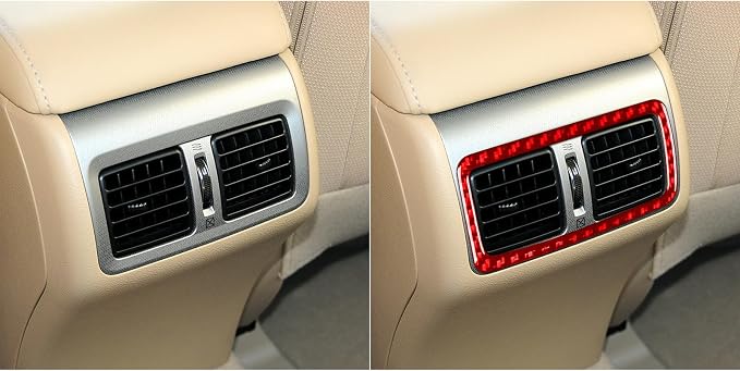 Real Carbon Fiber Trim for Toyota Camry Accessories | for 2012 2013 2014 Rear Row Air Vent Wind Outlet Decoration Panel Interior Thick Overlay Sticker Decal Type-B