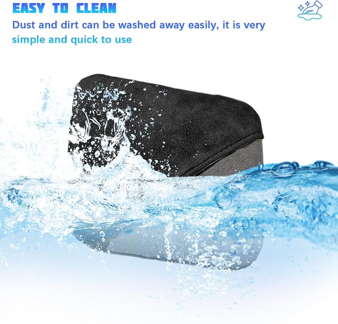 Car Screen Cleaner, Microfiber Cloth Vehicle Touchscreen Cleaning Wipes, Foldable Automotive Interior Cleaning Pad Accessory for Dashboard LCD Display, Universal for Truck SUV RV (Square/Black)