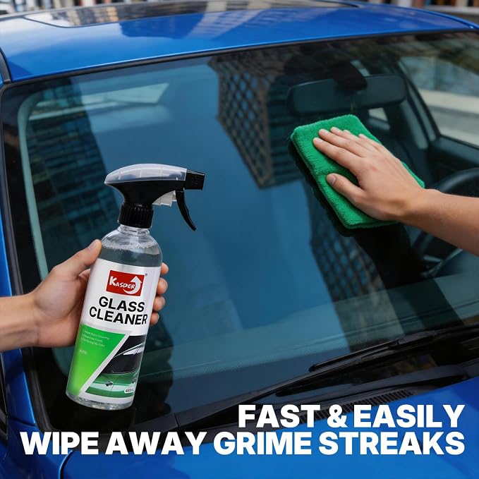 Auto Glass Cleaner Spray, Ammonia-Free Streak-Free Window Cleaner, Oil Film Bug Grime Remover, Safe for Tinted Windshield, Car Mirror Navigation Screen for Truck RV Motorcycle