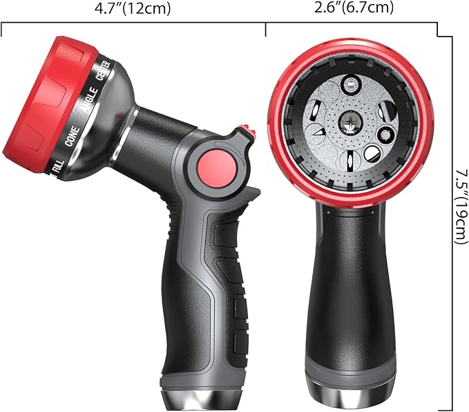 Hose Nozzle 10 Adjustable Patterns Garden Hose Nozzle Premium High Pressure Water Hose Nozzle with Thumb Control Design Hose Sprayer Nozzle for Garden & Lawns Watering, Cleaning, Pets & Car Washing