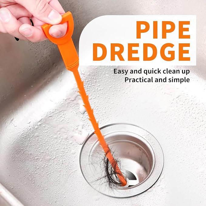 Drain Snake Clog Remover - 6Pack 20 Inch Flexible Hair Removal Tool for Sink Shower Tub Toilet, Cleaner with Grip Handle Easy Use Kitchen and Bathroom Opener- AsonTao