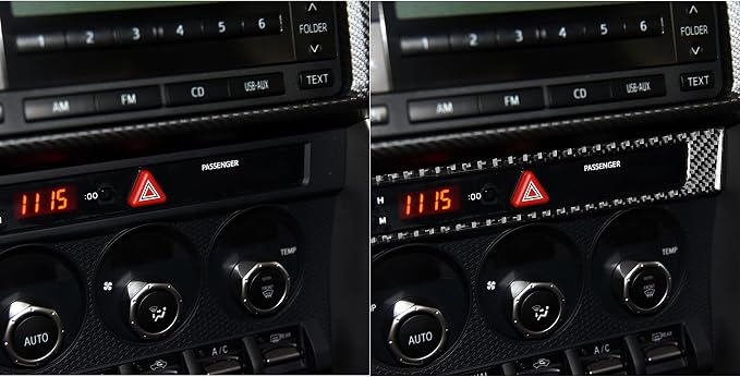 Real Carbon Fiber Trim for Subaru Accessories | for BRZ/Scion FR-S/Toyota 86 2016 2017 2018 2019 2020 Hazard Light Switch Button Panel Cover Interior Thick Overlay Decal