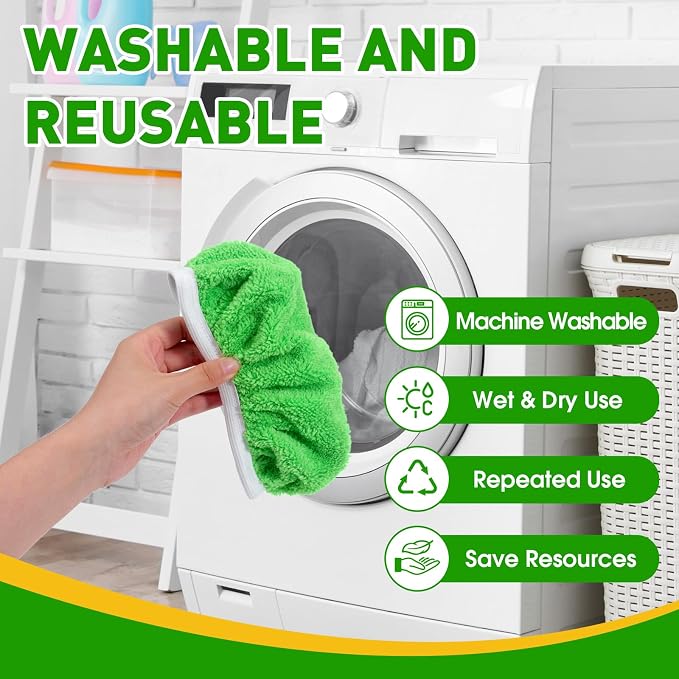 12Pcs Reusable Microfiber Mop Pads Compatible with Sweeper Mops,Dry Sweeping Cloths & Wet Mopping Pads Refills,Washable Mop Pads for Floor Cleaning