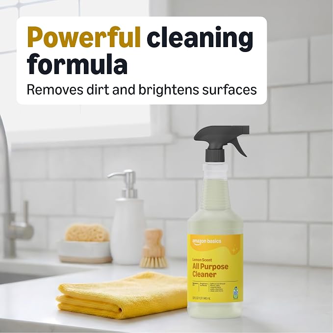 Amazon Basics All Purpose Cleaner, Lemon Scent, 32 fl oz, Pack of 2 (Previously Presto!)