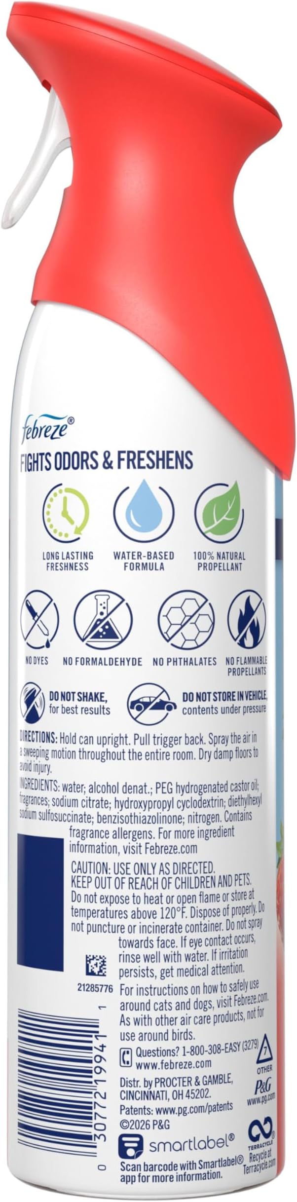 Febreze New & Improved Air Mist, Berry & Bramble Air Freshener, Home and Kitchen Essentials, Odor Fighting Room Spray (Pack of 6)