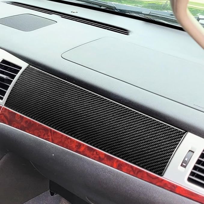 Fit for Cadillac Escalade ESV 2007-2014 / EXT Hybrid 2009-2013 | Real Carbon Fiber | Accessories | Trim Passenger Side Dashboard Panel Cover | Stickers | Anti-scratch