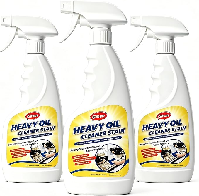 Heavy Oil Cleaner Stain - Effective Multi-Purpose Cleaner 17.6 oz, Includes Spray Bottle & Towel for Cleaning Kitchen, Oven, Stove, Range Hood, Sink