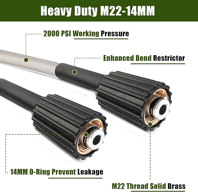 Pressure Washer Hose for Ryobi Power Washer Hose Replacement Ryobi Electric Power Washer Model RY141600 RY141612 RY141812G High Pressure Hose Part #308835074