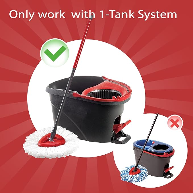 6 Pack Mop Replace Head | Spin Mop Replacement Head Easywring 1-Tank System, Easy Cleaning, Microfiber, Machine Washable