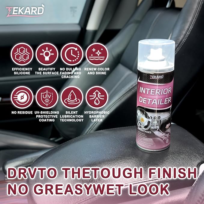 Interior Detailer Spray, Aerosol Car Interior Cleaner, 15 oz | Ready-to-use aerosol for quick, even application on dashboards, vinyl, plastic, rubber and finished leather, magnolia scent