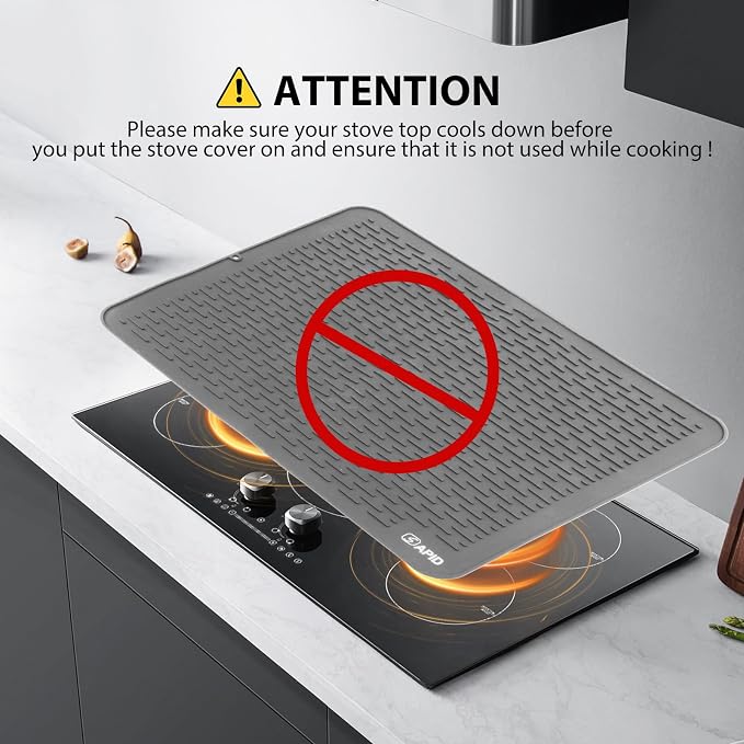 SAPID Silicone Dish Drying Mat: Extra Large 21 x 18 Inch for Dish Drying Rack - Heat Resistant Mat for Kitchen Counter - Easy Clean Dish Drainer Pad - Kitchen Gadgets / Home Essentials for Households