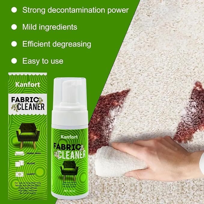 Upholstery Foam Cleaning 2 Pack, No Rinse Fabric Cleaner for Sofas, Couches & Car Seats, Quickly Lifts Stains & Dirt, Safe for Households with Kids & Pets, Easy-to-Use for Fresh & Spotless