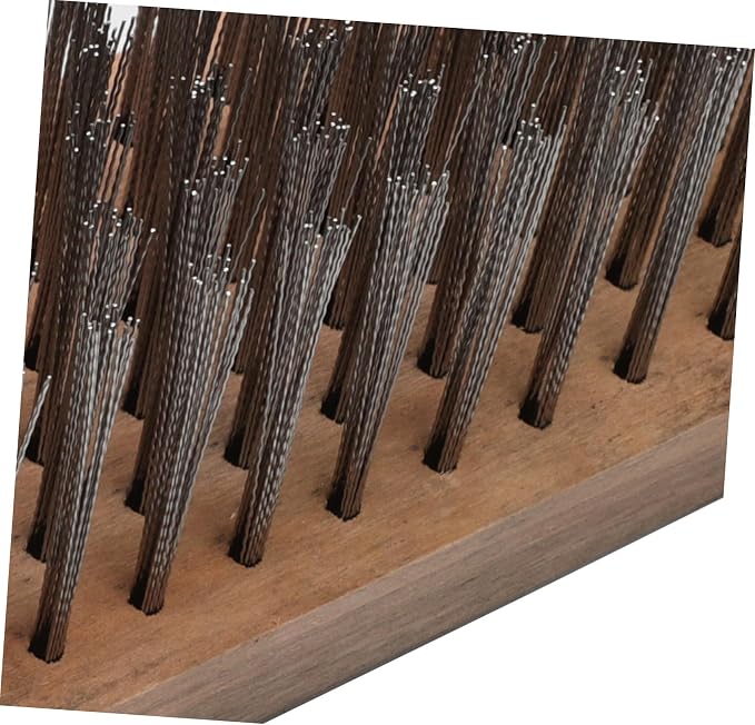 LIOOBO Stainless Steel Scrub Brush: 1.2m Heavy-Duty Wire Bristle Brush for Tough Stains - Outdoor Use on Decks Patios & Concrete - Commercial Cleaning Tool