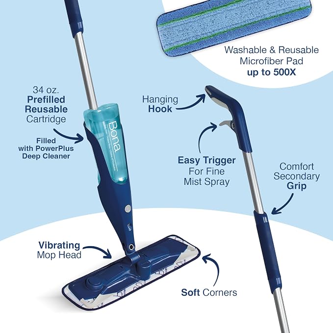 Bona PowerPlus Premium Motion Spray Mop for Hardwood Floors
