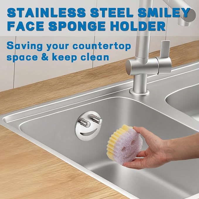 Discount Parts Direct Stainless Steel Sponge Holder For Scrub Daddy Mommy Sponge, Bathroom Kitchen Sink Caddy Organizer Storage with Suction Cup, Dishwasher Safe, Keep Sponge Dry, Silver, 1-Pack