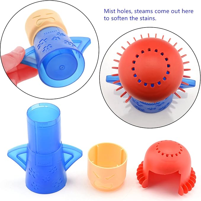 Angry Mum Microwave Oven Cleaner for Kitchen Office, Microwave Cleaner Angry Mom Steamer Cleaning with Vinegar and Water, Chemical Free, Steams From Head (Blue)