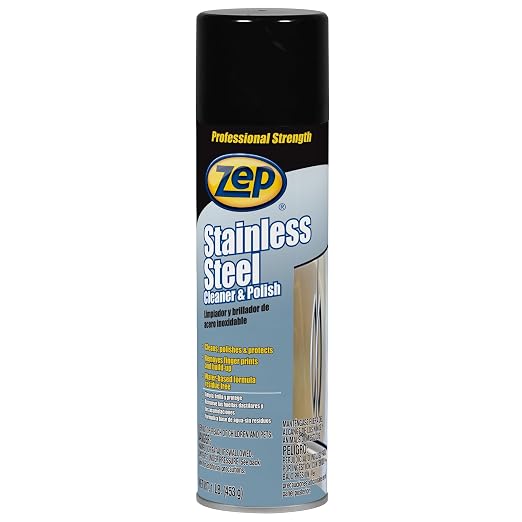 Zep Stainless Steel Cleaner & Polish - 16 oz (Pack of 1) - 1048844 - Removes fingerprints, smudges, dirt and dust