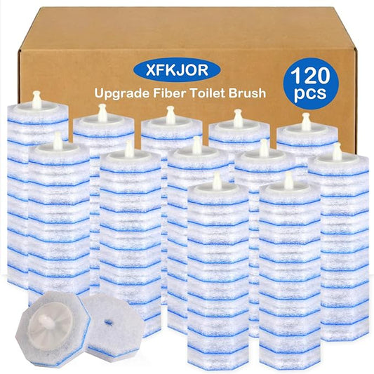 120 Count Toilet Brush - Disposable 3-Layer Thickened Toilet Bowl Brush Refill, Replacement Heads for Bathroom Cleaning, Compatible with Clorox Toilet Brush, 5X Cleaning Power | No Falling Apart