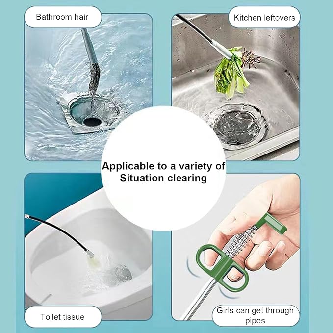 Drain Unblocker Pipe Dredging Tool with Innovative Clog Remover Sink Unblock Tool for Home and Commercial Use