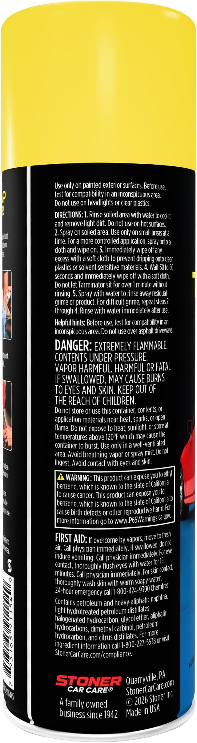 Stoner Car Care 91154-2PK Tarminator Tar, Sap, and Asphalt Remover – Fast Acting Tar and Sap Remover for Cars – Clear Coat Safe Auto Cleaner for Paint, Chrome and Wheels – 10 oz (Pack of 2)