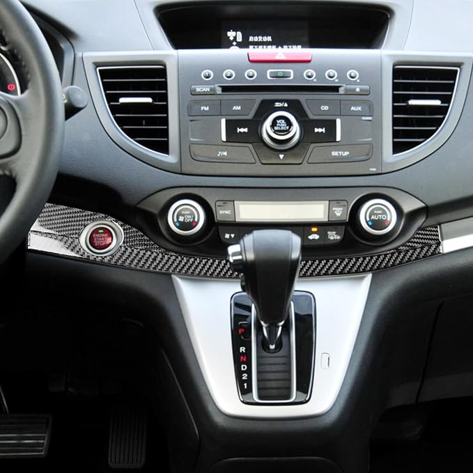 Real Carbon Fiber Trim for Honda CRV Accessories | for CR-V 2012 2013 2014 2015 2016 Central Control Panel Cover Sticker Interior Thick Overlay Decal