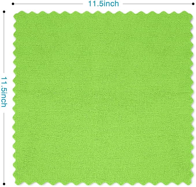 Orighty Microfiber Cleaning Cloth - 24 Pack, Green Cleaning Rags 12x11 inch | Microfiber Towels for Cars, Highly Absorbent Household Cleaning Supplies, Reusable Lint Free Cloths for House, Kitchen