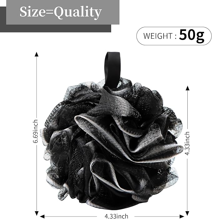 FARMOGA Bath Loofah Sponge Back Scrubber Shower Sponge Soft Mesh Exfoliator Pouf Shower Ball Bath Sponges for Women and Men Bath Accessories