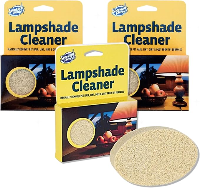 Sparkle Plenty Dry Magic Lampshade Cleaner Sponge, Lamp Shade Duster, 3Pack | Effortless No Liquid Dust Removal for Fabric Shades, Window Blinds, Upholstery, Ceiling Fans, Chemical Free Block Lifts Grime
