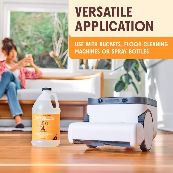 Aunt Fannie's Ultra Concentrated Hardwood Floor Cleaner, Vinegar-Free Plant Based Hardwood Floor Cleaner for Mopping, Bright Lemon Scent, 64 oz. (Pack of 1)
