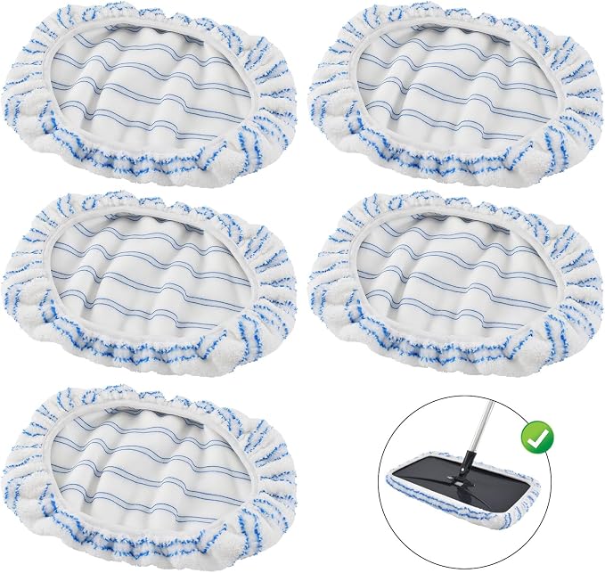 5 Pack Mop Heads Replacements for Ocedar Hardwood Floor 'N More Microfiber Mops,Terry Cloth Mops Refills 15 x 8 Flat Dust Mop Pads for O Cedar mop,Washable&Reusable Mopping Pads (Handle Not Included)