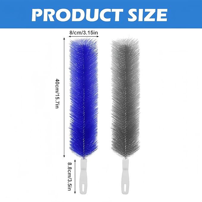 Bendable Microfiber Head, 2026 Fan Cleaner Brush Reusable Dust Remover Washable ldeal for Electric Fans Air Conditioning, Home Car Vents, Curtain (Gray 2 PCS)