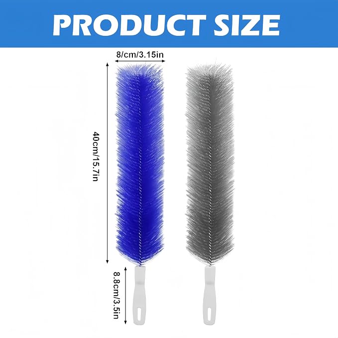 Bendable Microfiber Head, 2026 Upgraded Fan Cleaner Brush Reusable Dust Remover Washable ldeal for Electric Fans Air Conditioning, Home Car Vents, Curtain (Gray 2 Pcs)
