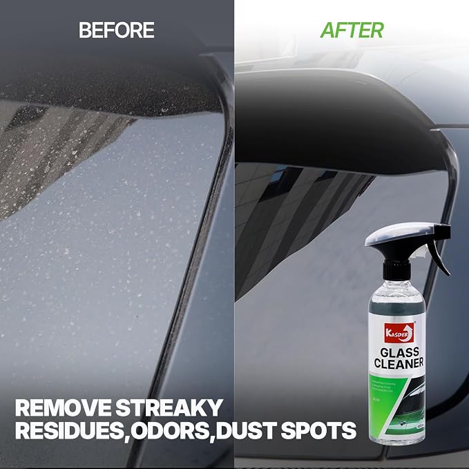 Auto Glass Cleaner Spray, Ammonia-Free Streak-Free Window Cleaner, Oil Film Bug Grime Remover, Safe for Tinted Windshield, Car Mirror Navigation Screen for Truck RV Motorcycle