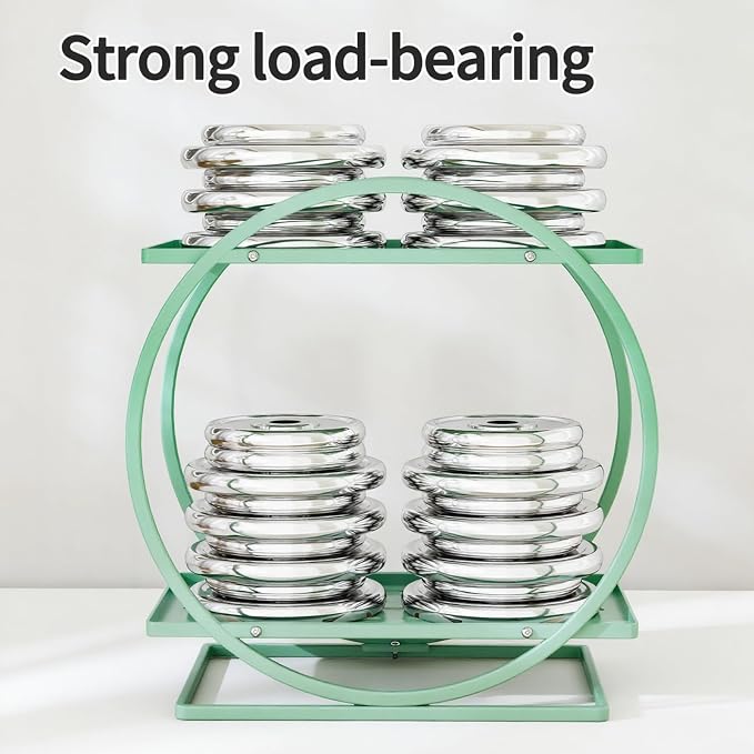 Perfume Organizer for Dresser, 2-Tier Bathroom Counter Organizers, Elegant Round Makeup Organizer for Vanity, Bathroom Organizer Countertop Shelf, Perfume Tray Skincare Storage (Green)