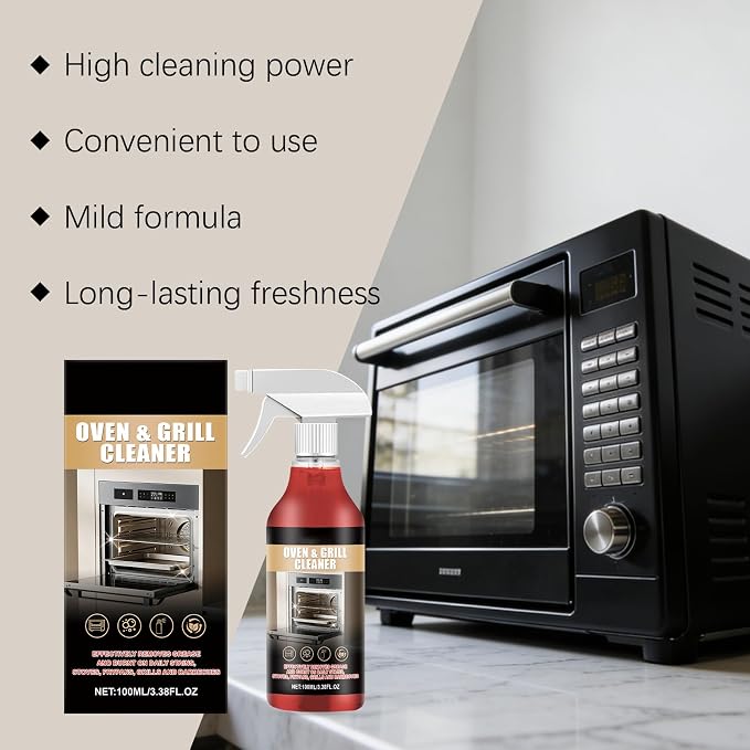 Oven & Grill Cleaner Spray, Heavy Duty Degreaser for Kitchen Appliances, Deep Cleaning Formula for Ovens, Grills, Air Fryers & BBQ Grates, 100ML