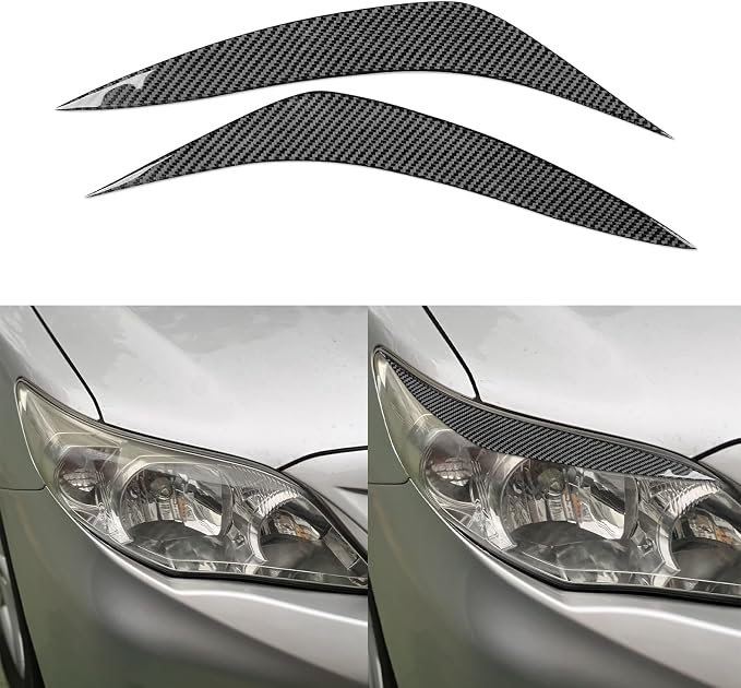 Headlight Eyebrow Trim for Toyota Corolla 2009-2013 Accessories Black | Soft Carbon Fiber | Upgrades for Car | Only for Left-Hand Drive | Anti-Scratch | Sporty Style