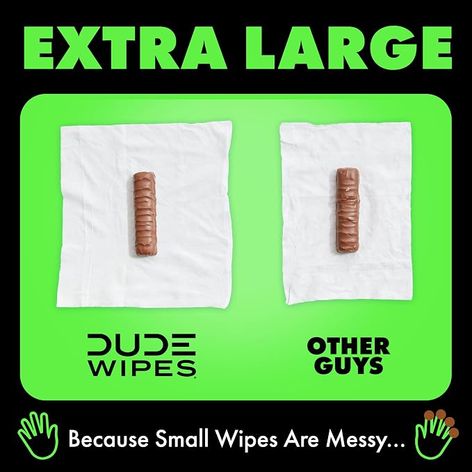 DUDE Wipes Herbal Relief Flushable Wipes - Extra-Large Adult Wet Wipes - 6 Pack (288 Count) - Infused with Soothing Witch Hazel, Geranium Essential Oils, Vitamin E, and Aloe - Septic and Sewer Safe