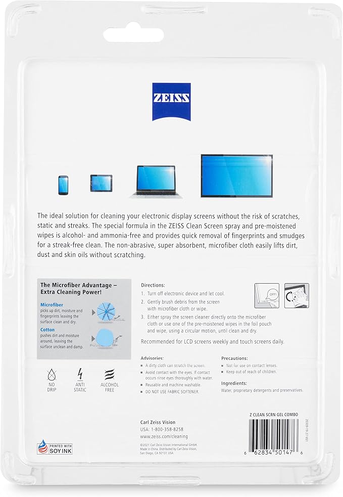 ZEISS Screen Cleaning Combo Kit for Computers, Phones, Televisions and More