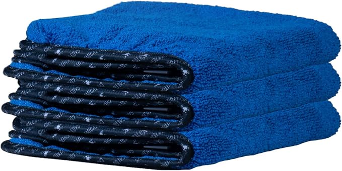 Chemical Guys, Professional Microfiber Towels, 16 x 16 in, Blue, 3 Pack | Ultra-soft, scratch-free towels to buff wax, dry panels and clean glass and interiors, machine washable