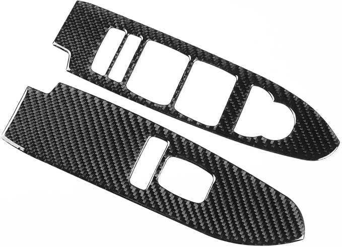 Car Window Lift Switch Panel Trim Real Carbon Fiber Compatible with Cadillac CTS 2008 2009 2010 2011 2012 2013 Interior Stickers Accessories