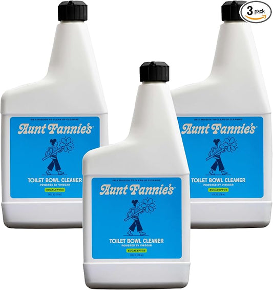 Aunt Fannie's Toilet Bowl Cleaner, Bleach-Free Cleaner Powered by Vinegar, Freshens and Removes Stains, Eucalyptus Scent, 24 fl oz, Pack of 3