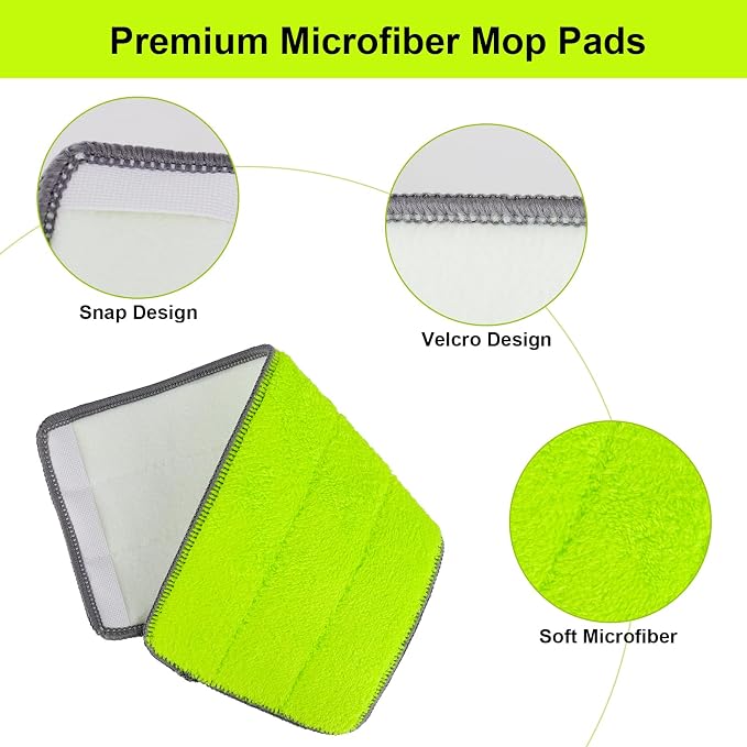 Microfiber Mop Pads for Libman Rinse 'n Wring Mop and Bucket System, 13in Washable & Reusable Microfiber Floor Cleaning Pads Head Refills for All 13" X 5" Flat Floor Mop