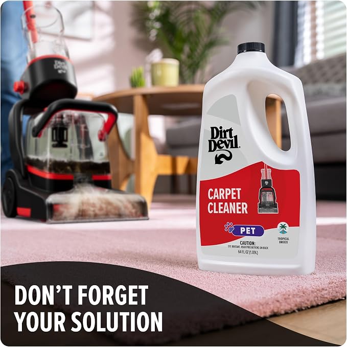 Dirt Devil Full Size Carpet Cleaner Machine for Carpet and Upholstery | Deep Cleaning Carpet Shampooer Machine with Two Cleaning Modes, Pair with Dirt Devil Carpet Cleaner Solution