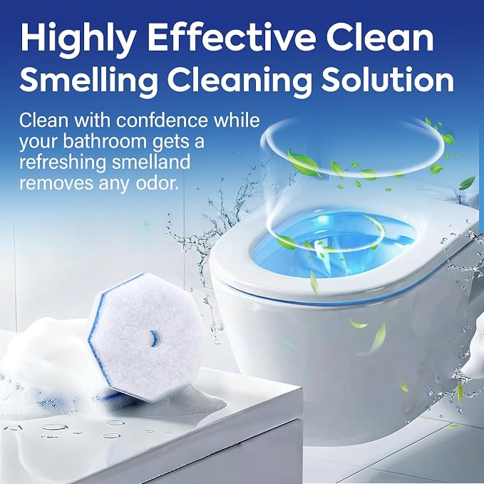 50 Pcs Disposable Toilet Cleaner Refill Pads, Universal Toilet Bowl Brush Replacement Heads, Durable Deep Cleaning Refills, Fresh Scent Bathroom Cleaning Supplies