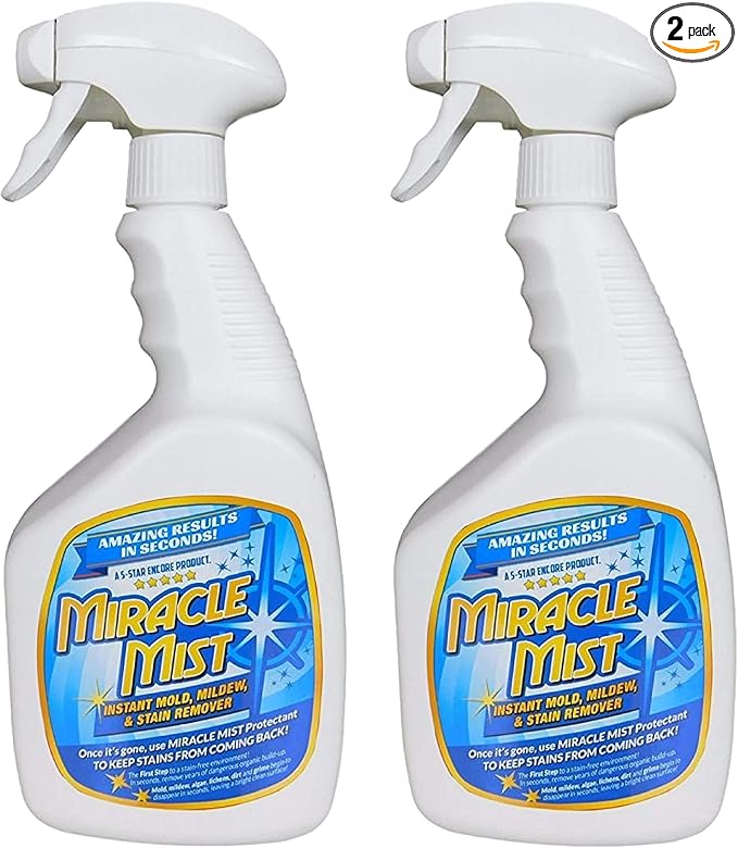 MiracleMist Instant Mold and Mildew Stain Remover 32 Oz. by Encore Coating | 2 Pack (64 Oz Spray)