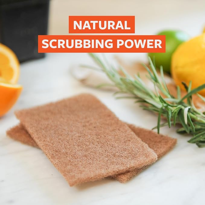 Full Circle Walnut Shell Scour Pads – Pack of 8 – Powerful, Non-Scratch Dish Scrubber Made with Plant-Based & Recycled Materials, Safe for Nonstick